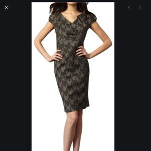 David leister 4 gray herringbone dress